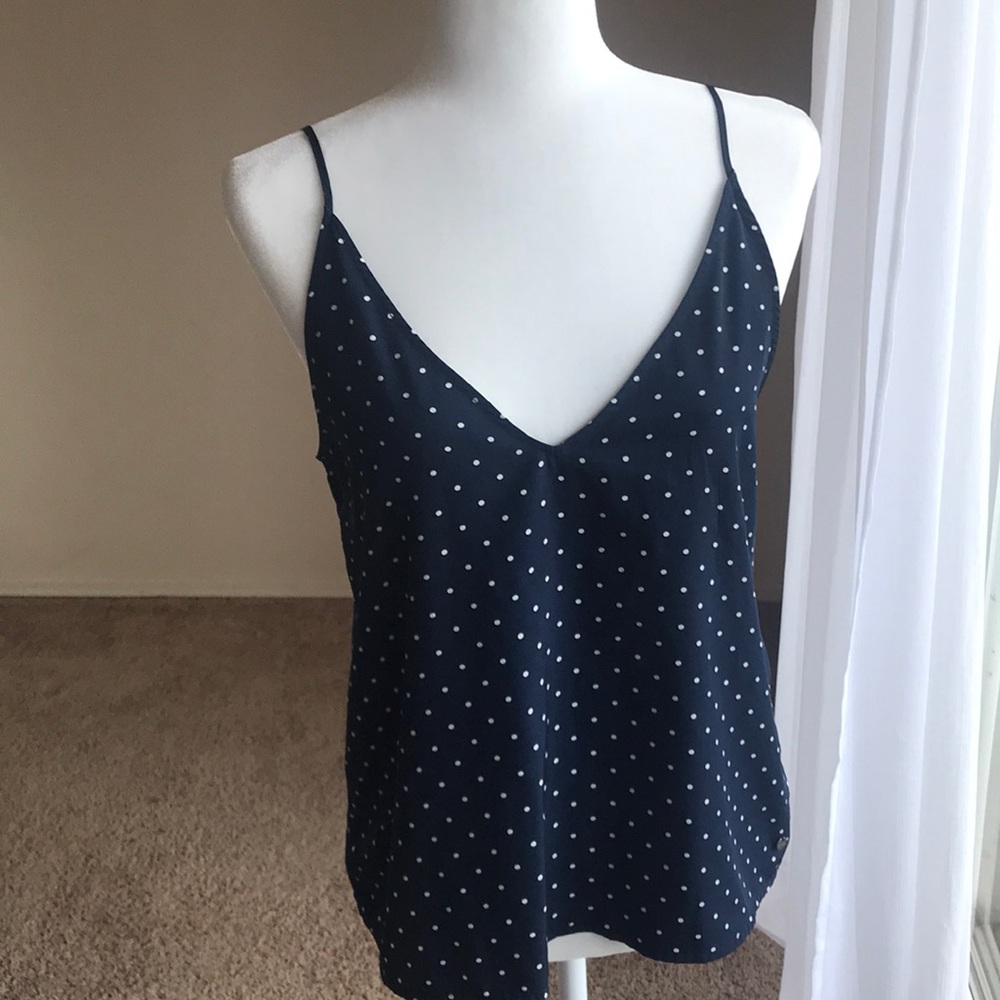 Navy Polka Dot Top